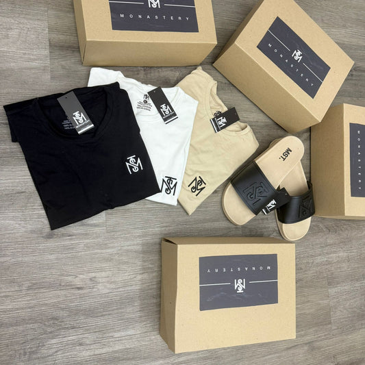 👕✨ COMBO MONASTERY – 3 Camisetas + Sandalia de Regalo 🎁!